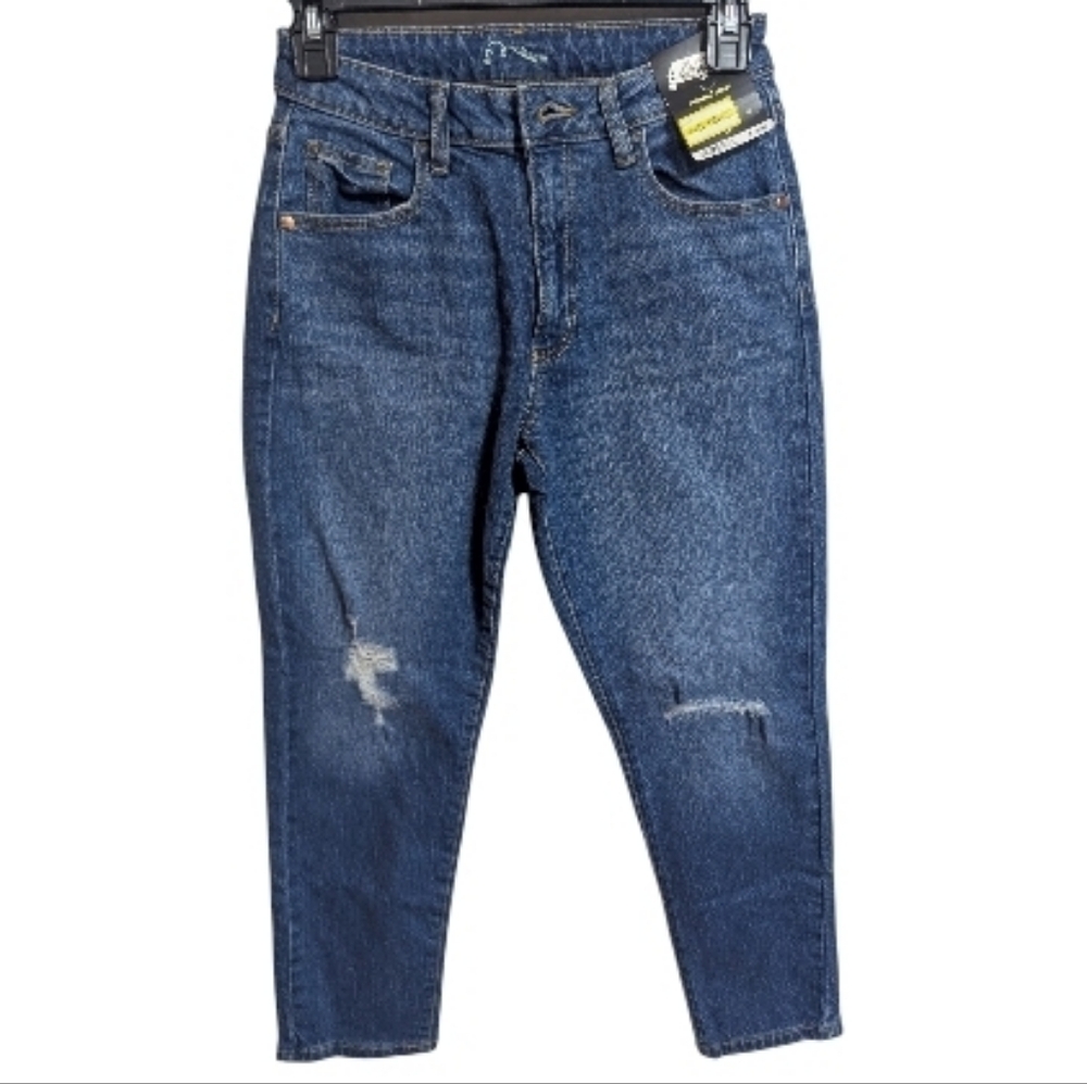 Kids Girl Denim Jeans Sz 12 Blue Distressed Unisex